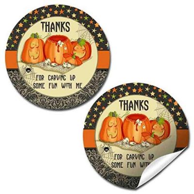 AmandaCreation Pumpkin Carving Envelope Seals 40pc. Image 1