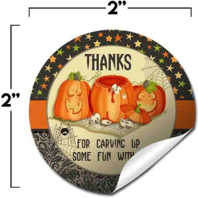 AmandaCreation Pumpkin Carving Envelope Seals 40pc. Image 2
