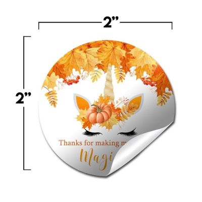 AmandaCreation Pumpkin Unicorn Envelope Seals 40pc. Image 1