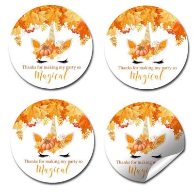 AmandaCreation Pumpkin Unicorn Envelope Seals 40pc. Image 3