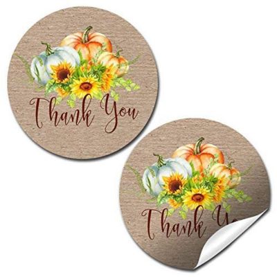 AmandaCreation Pumpkins &amp; Sunflowers Envelope Seals 40pc. Image 1