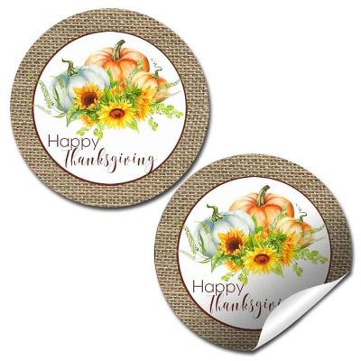 AmandaCreation Pumpkins and Sunflowers Envelope Seals 40pc. Image 1