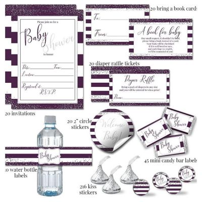 AmandaCreation Purple &amp; Silver Party Bundle 381pc. Image 1