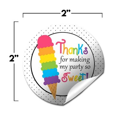AmandaCreation Rainbow Ice Cream Cone Envelope Seals 40pcs. Image 1