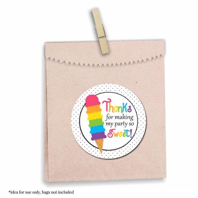 AmandaCreation Rainbow Ice Cream Cone Envelope Seals 40pcs. Image 2