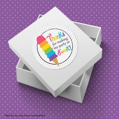 AmandaCreation Rainbow Ice Cream Cone Envelope Seals 40pcs. Image 3