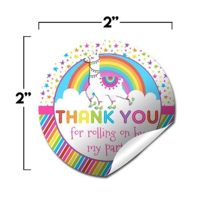 AmandaCreation Rainbow Llama Envelope Seals 40pc. Image 1