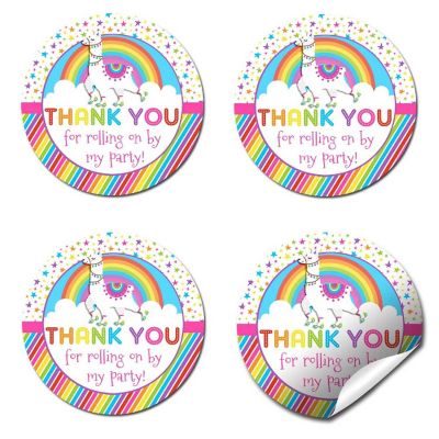 AmandaCreation Rainbow Llama Envelope Seals 40pc. Image 3