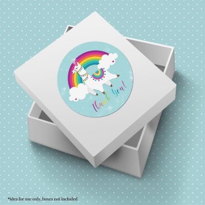 AmandaCreation Rainbow Llama Envelope Seals 40pc. Image 1