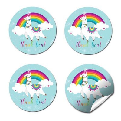 AmandaCreation Rainbow Llama Envelope Seals 40pc. Image 2
