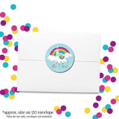 AmandaCreation Rainbow Llama Envelope Seals 40pc. Image 3