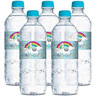 AmandaCreation Rainbow Llama Water Bottle Wrappers 20pc. Image 1
