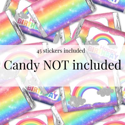 AmandaCreation Rainbow Sparkle Mini Candybar Wrappers 45pcs. Image 2