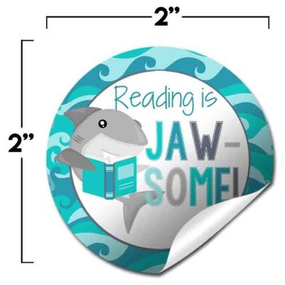 AmandaCreation Reading is Awesome Shark Stickers 40pcs. Image 1