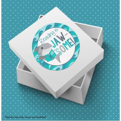 AmandaCreation Reading is Awesome Shark Stickers 40pcs. Image 2