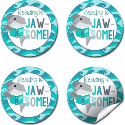 AmandaCreation Reading is Awesome Shark Stickers 40pcs. Image 3