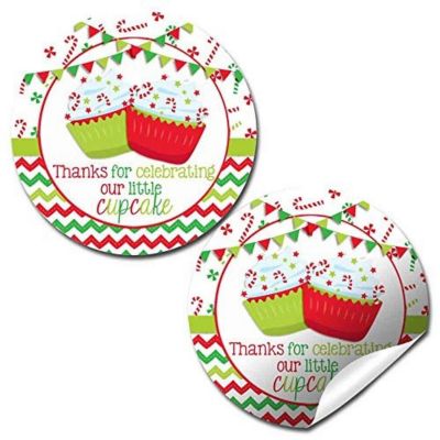 AmandaCreation Red &amp; Green Cupcake Envelope Seals 40pc. Image 1