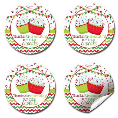 AmandaCreation Red &amp; Green Cupcake Envelope Seals 40pc. Image 1