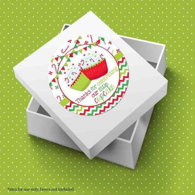 AmandaCreation Red &amp; Green Cupcake Envelope Seals 40pc. Image 2