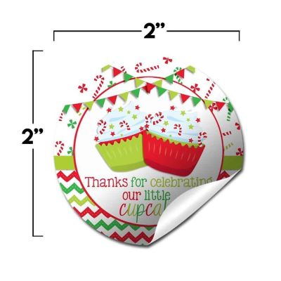 AmandaCreation Red &amp; Green Cupcake Envelope Seals 40pc. Image 3