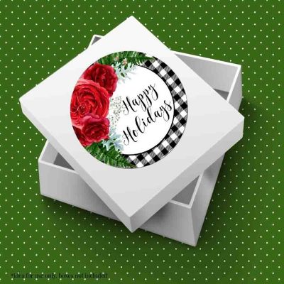 AmandaCreation Red Floral with Greenery Envelope Seals 40pc. Image 2