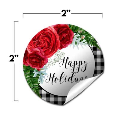 AmandaCreation Red Floral with Greenery Envelope Seals 40pc. Image 3