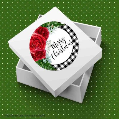AmandaCreation Red Floral with Greenery Envelope Seals 40pc. Image 2