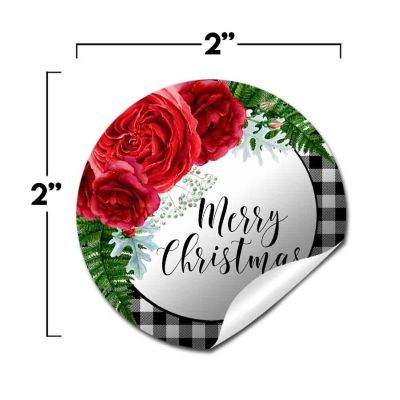 AmandaCreation Red Floral with Greenery Envelope Seals 40pc. Image 3