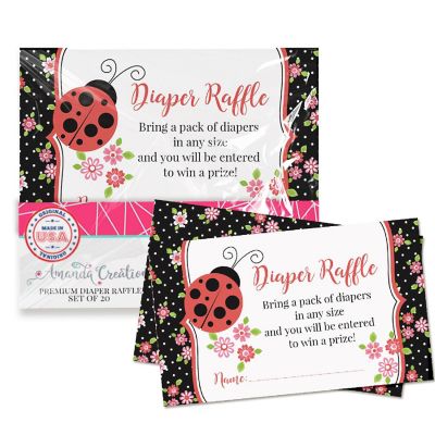 AmandaCreation Red Ladybug Diaper Raffle Tickets 20pc. Image 1