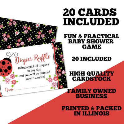 AmandaCreation Red Ladybug Diaper Raffle Tickets 20pc. Image 1