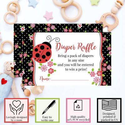 AmandaCreation Red Ladybug Diaper Raffle Tickets 20pc. Image 2