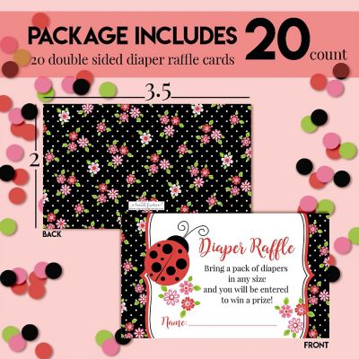 AmandaCreation Red Ladybug Diaper Raffle Tickets 20pc. Image 3