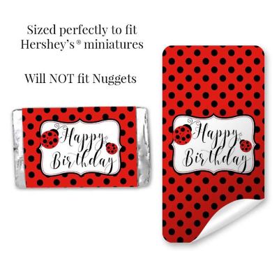 AmandaCreation Red Ladybug Mini Candybar Wrappers 45pc. Image 3