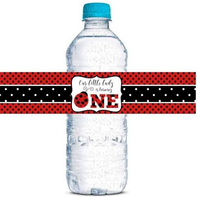 AmandaCreation Red Ladybug Water Bottle Wrappers 20pcs. Image 1
