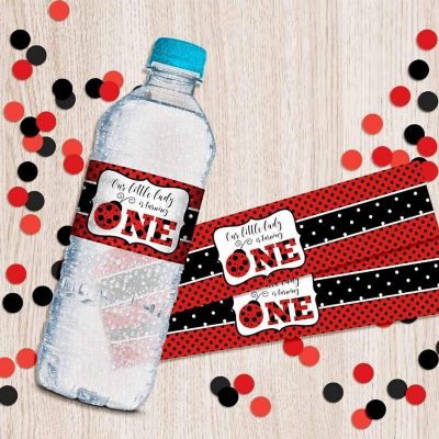 AmandaCreation Red Ladybug Water Bottle Wrappers 20pcs. Image 1