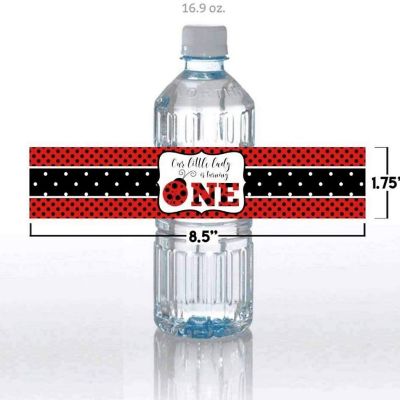 AmandaCreation Red Ladybug Water Bottle Wrappers 20pcs. Image 2
