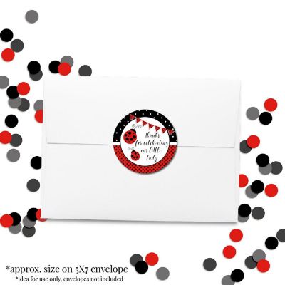 AmandaCreation Red Little Ladybug Envelope Seals 40pc. Image 1