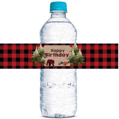AmandaCreation Red Lumberjack Water Bottle Wrappers 20pc. Image 1
