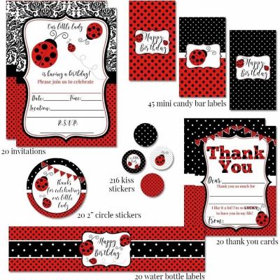 AmandaCreation Red Polka Dot Ladybug Party Bundle 381pc. Image 2