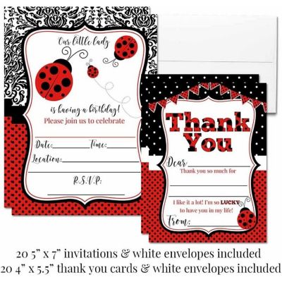 AmandaCreation Red Polka Dot Ladybug Party Bundle 381pc. Image 3