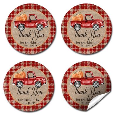 AmandaCreation Red Truck Pumpkins Envelope Seals 40pc Image 2