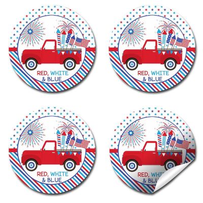 AmandaCreation Red, White &amp; Blue BBQ Envelope Seals 40pc. Image 2