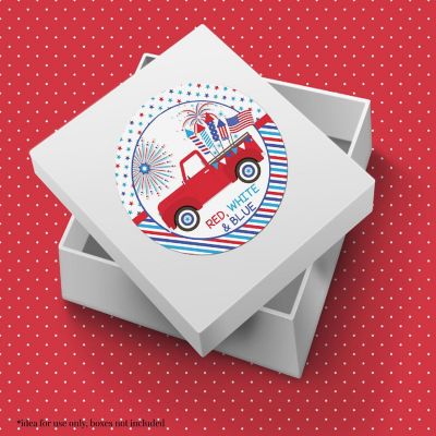 AmandaCreation Red, White &amp; Blue BBQ Envelope Seals 40pc. Image 3