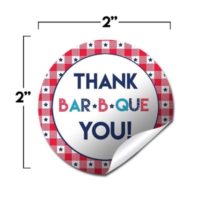 AmandaCreation Red White and Blue BBQ Envelope Seals 40pc Image 1