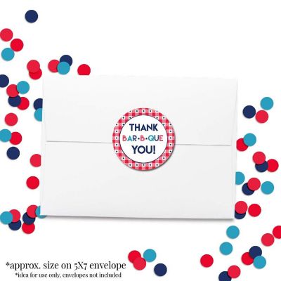 AmandaCreation Red White and Blue BBQ Envelope Seals 40pc Image 3