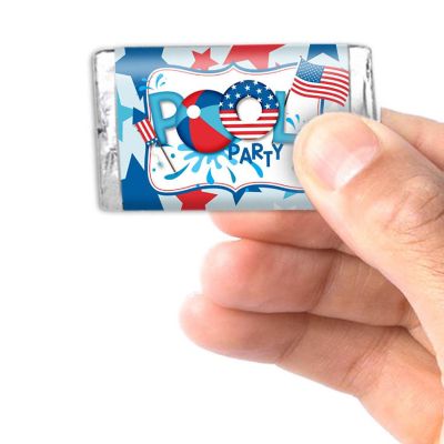 AmandaCreation Red, White &amp; Pool Mini Candybar Wrappers 45pcs Image 1