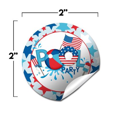 AmandaCreation Red, White &amp; Pool Party Envelope Seals 40pc Image 2