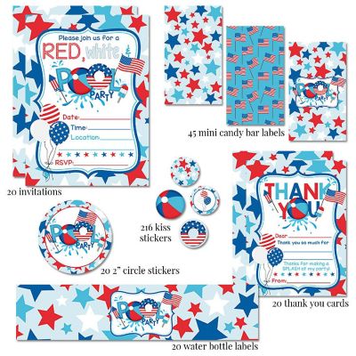 AmandaCreation Red, White &amp; Pool Party Party Bundle 381pc. Image 3