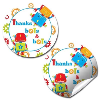 AmandaCreation Robot Birthday Envelope Seals 40pc Image 1