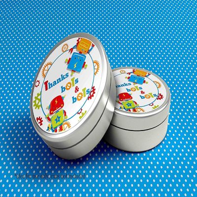 AmandaCreation Robot Birthday Envelope Seals 40pc Image 2